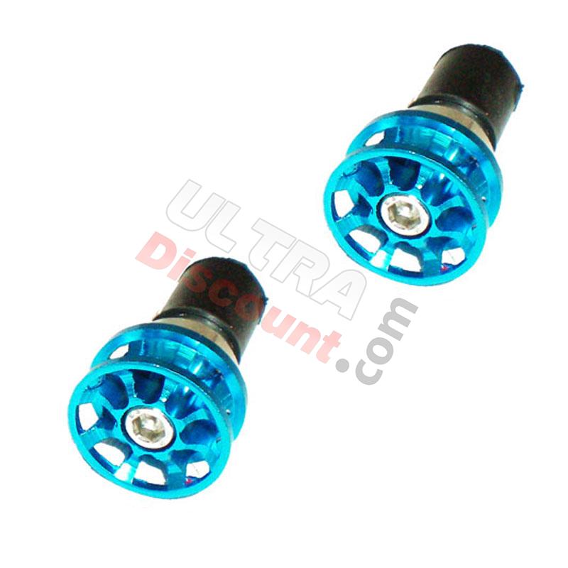 Custom Handlebar End Plugs (type 3) - Blue, Bashan Parts ATV 300cc BS300S18