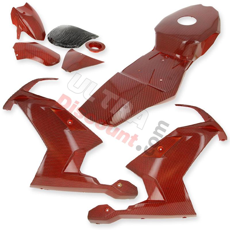 Carbon Fairing - Special Edition - for Pocket Bike MT4 - Red, Parts Pocket Blata MT4