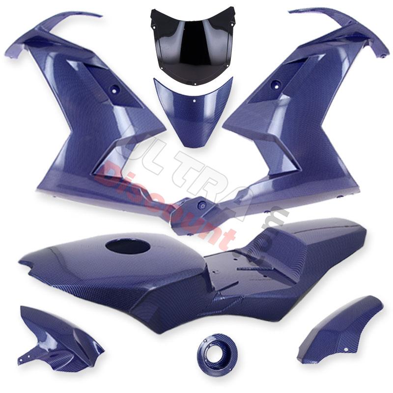 Carbon Fairing - Special Edition - for Pocket Bike MT4 - Blue, Parts Pocket Blata MT4