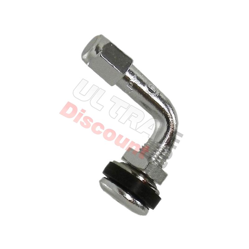 Bent Valve Stem for Tubeless Tires - Chrome, Jonway Scooter Parts Bent Valve Stem for Tubeless Tires - Chrome, Jonway Scooter Parts