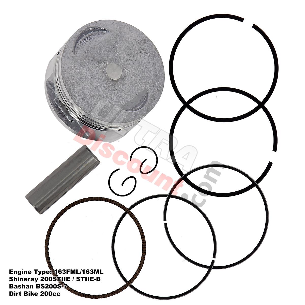 Piston Kit 63.5mm for ATV Bashan Quad 200cc (BS200S-7), Bashan Parts ATV 200cc BS200S7 Piston Kit 63.5mm for ATV Bashan Quad 200cc (BS200S-7), Bashan Parts ATV 200cc BS200S7