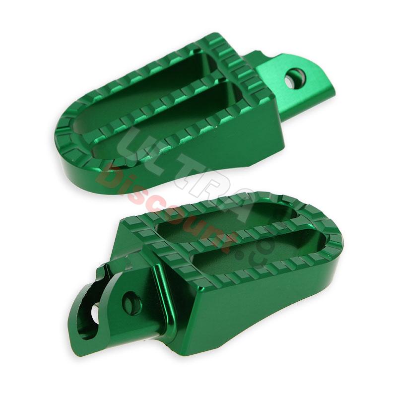 Custom Aluminum Foot Pegs for YAMAHA PW80 - Green, Parts YAMAHA PW80