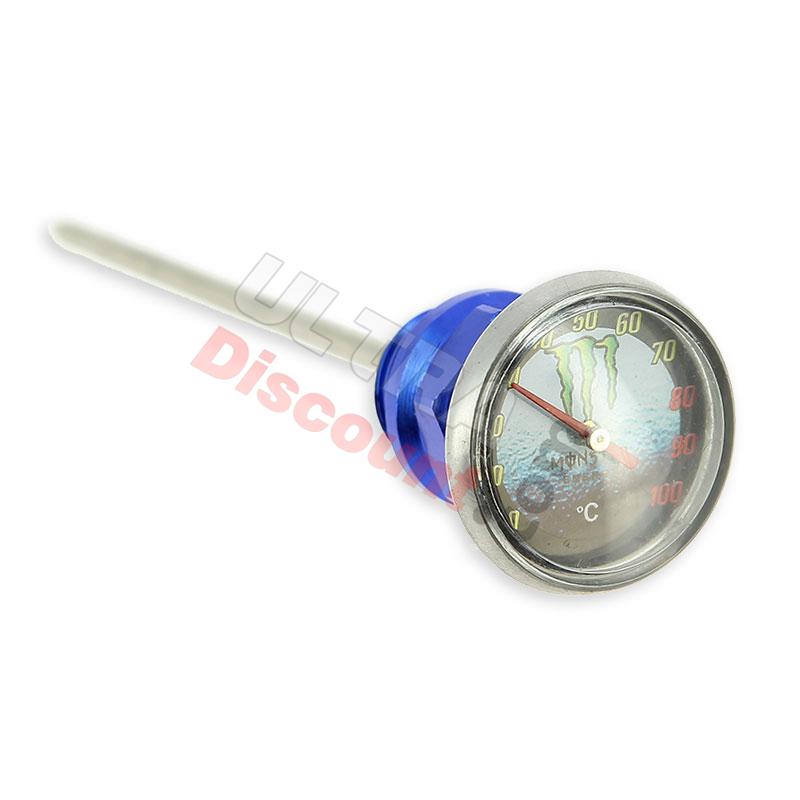 Custom Engine Oil Dipstick (Blue) + Thermometer, Dirt Bike Spare Parts