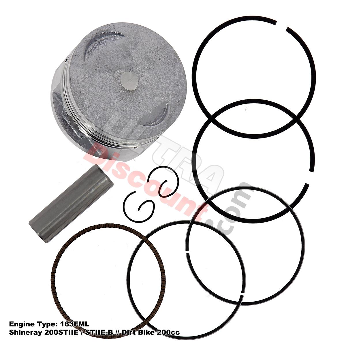 Piston Kit 63.5mm for Dirt Bike 200cc (type 1), Dirt Bike Spare Parts