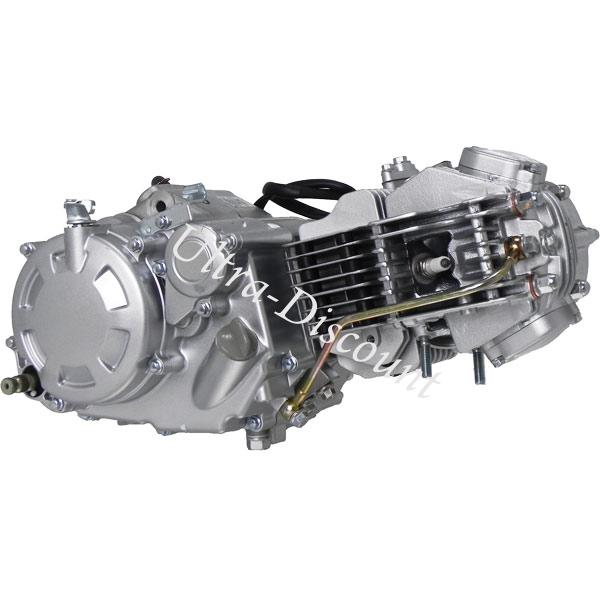 Engine, 125cc, manual clutch, Zongshen, 4-speed, silver 