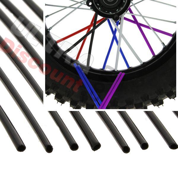 Spokes skins for dirt bike (12 pcs) - BLACK, Dirt Bike Spare Parts