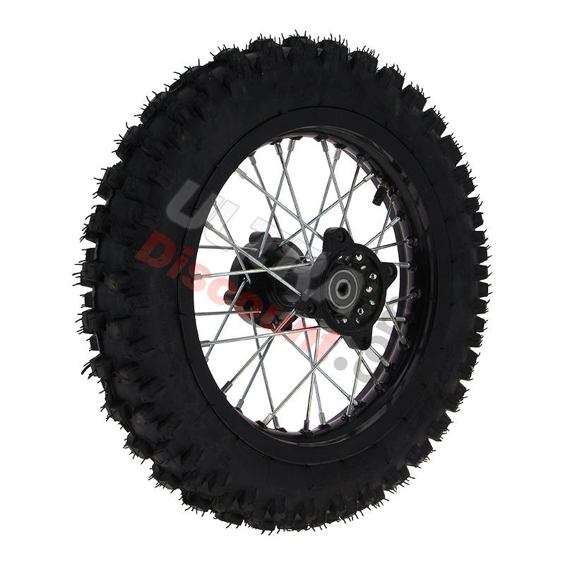 12'' Rear Wheel for Dirt Bike AGB29 - Black, Dirt Bike Spare Parts