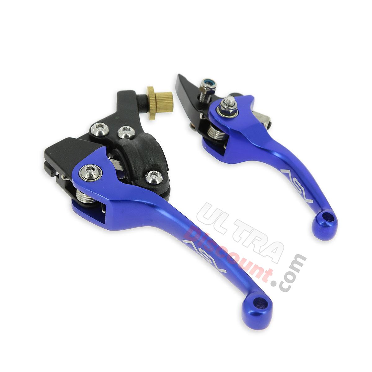 Pair of UD Racing Aluminum Levers for Dirt Bike - Blue, Dirt Bike Spare Parts