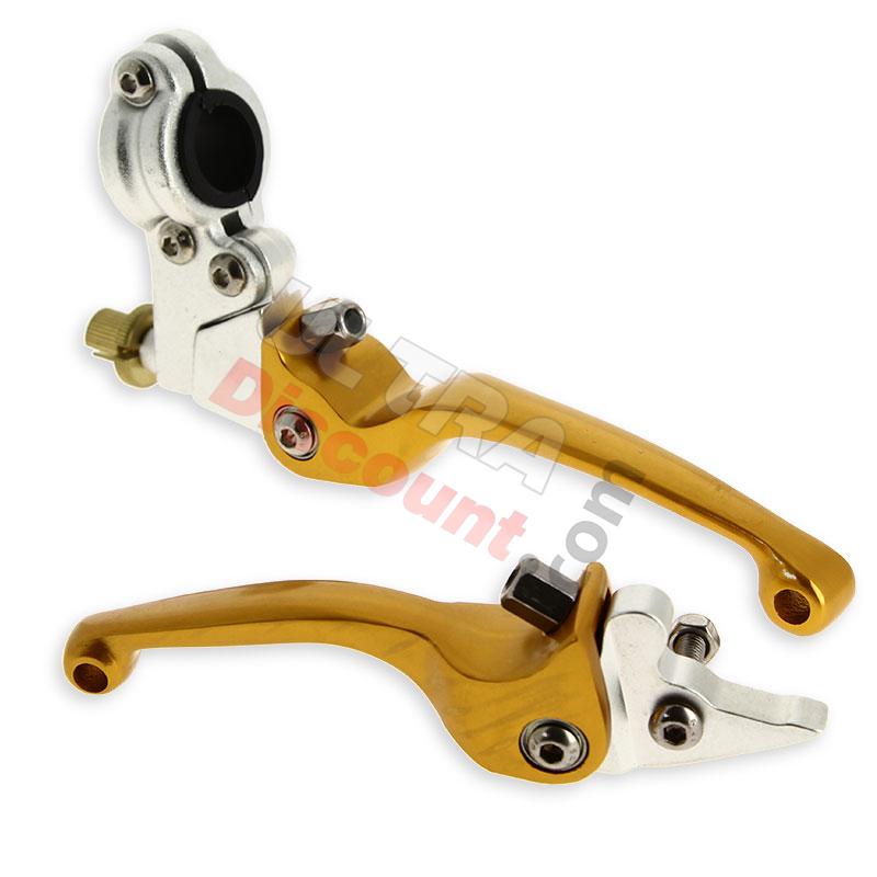 Pair of UD Racing Aluminum Levers for Dirt Bike - Gold, Dirt Bike Spare Parts Pair of UD Racing Aluminum Levers for Dirt Bike - Gold, Dirt Bike Spare Parts