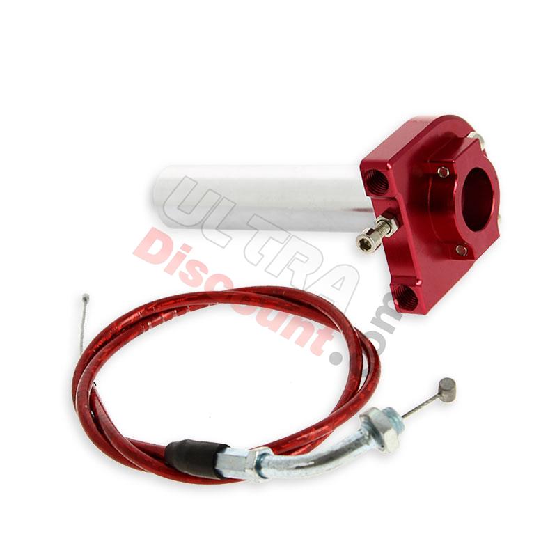 HQ Billet Quick Throttle (Red) + Throttle Cable (Red), Dirt Bike Spare Parts