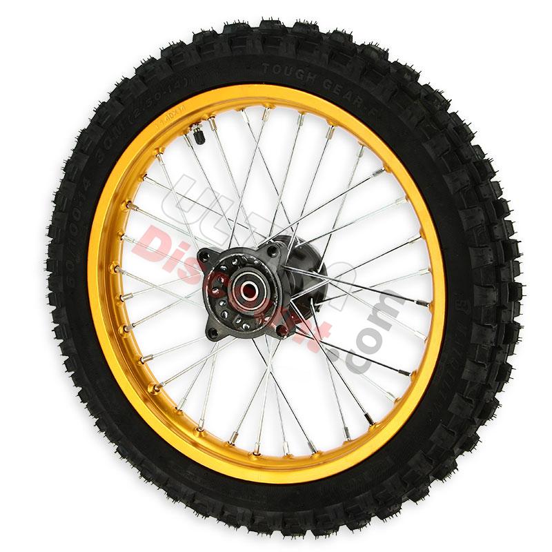 14'' Front Wheel for Dirt Bike AGB29 - Gold, Dirt Bike Spare Parts