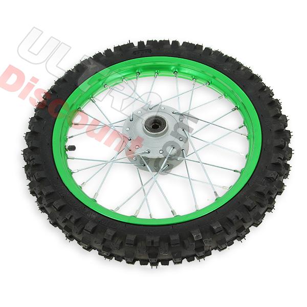 14'' Front Wheel for Dirt Bike AGB27 (10mm Tread Lug) - Green, Dirt Bike Spare Parts