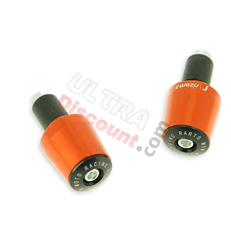 Custom Handlebar End Plugs (type 7) - orange for Baotian BT49QT-9, Baotian Parts - BT49QT-9