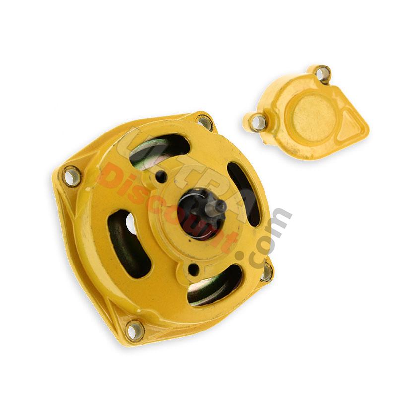 Clutch Bell + Housing + 7 Tooth Sprocket - Yellow, Pocket Bike Spare Parts