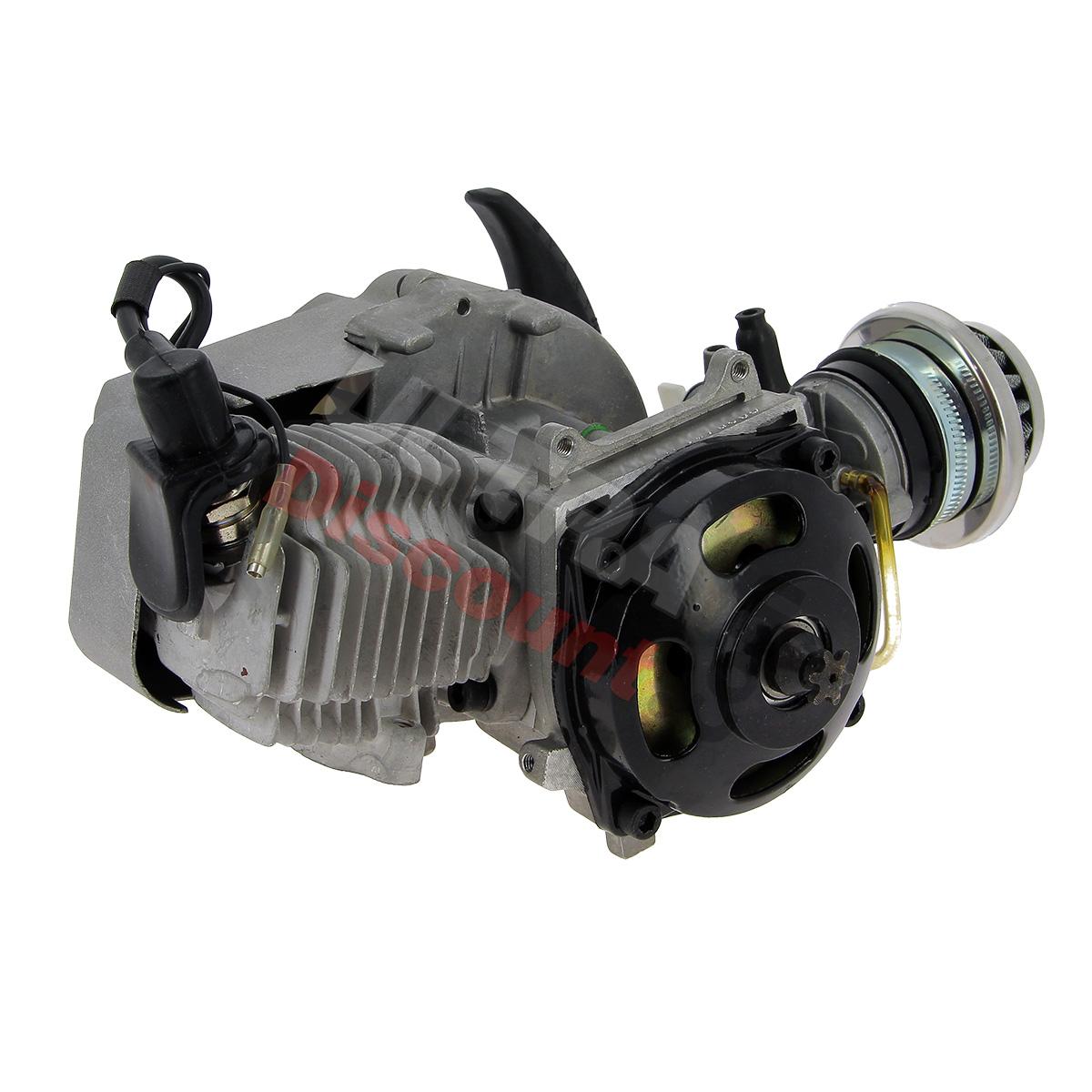 Engine for Pocket Bike 49cc + Racing Air Filter + Alu Recoil Starter (type 2), Pocket Bike Nitro Parts