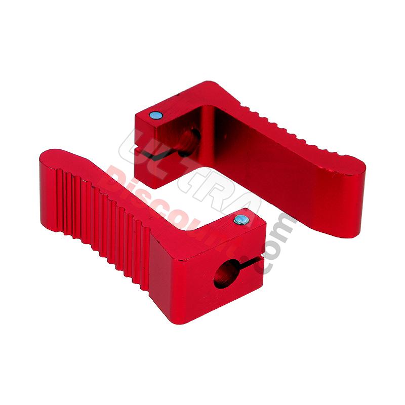 Aluminum Foot Pegs - Red, Parts Pocket Blata MT4