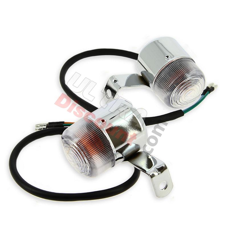 Pair of Custom Front - Rear Turn Signals for Dax 50cc and 125cc White, Dax Skymax Parts