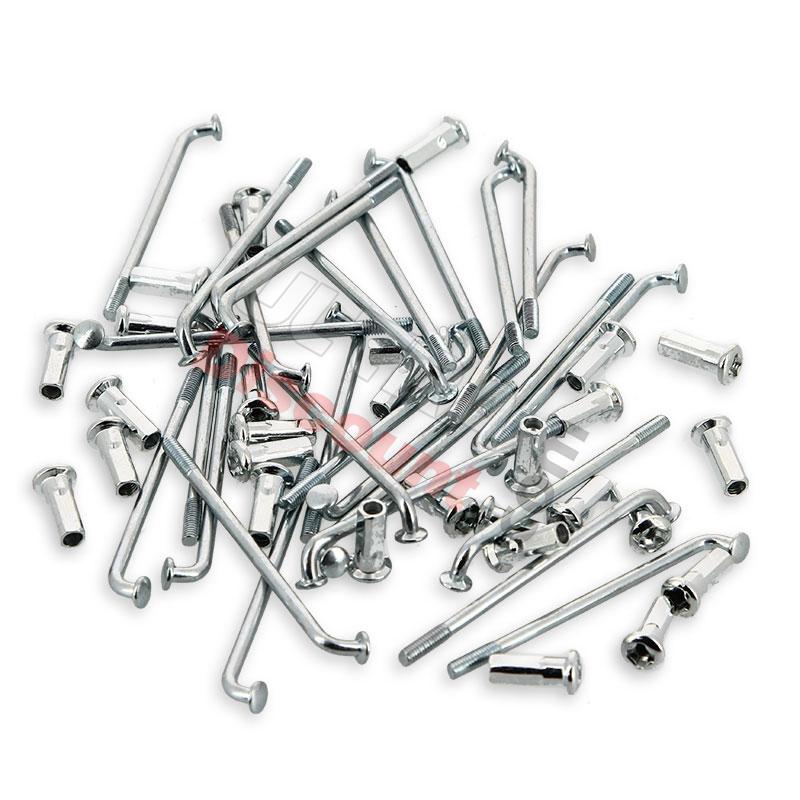Set of 28 Spokes + Nipples for Dirt Bike - Wheel of 10'' (type 1), Dirt Bike Spare Parts