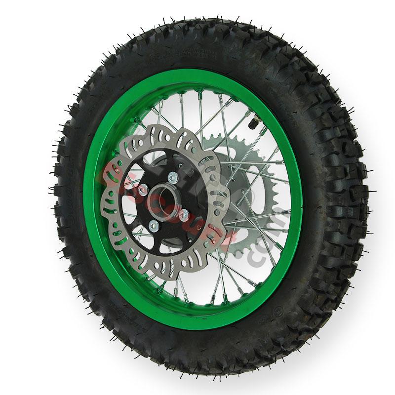 12'' Rear Wheel for Dirt Bike AGB27 Green, Dirt Bike Spare Parts