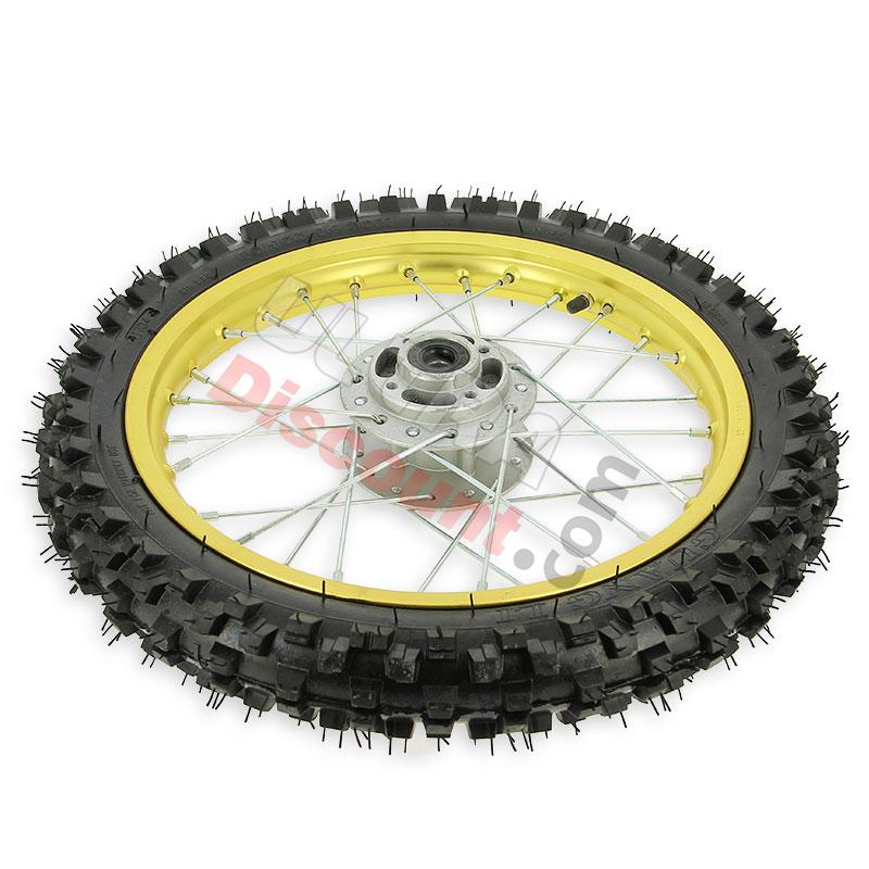 14'' Front Wheel for Dirt Bike AGB27 (10mm Tread Lug) - Gold, Dirt Bike Spare Parts