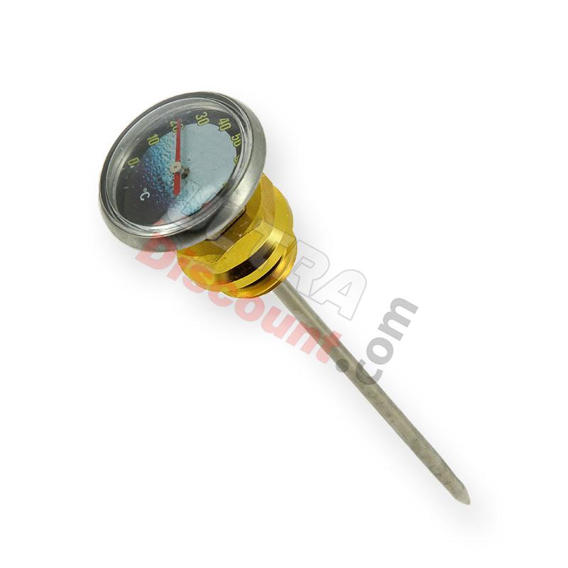 Custom Engine Oil Dipstick (gold) + Thermometer, Dirt Bike Spare Parts Custom Engine Oil Dipstick (gold) + Thermometer, Dirt Bike Spare Parts