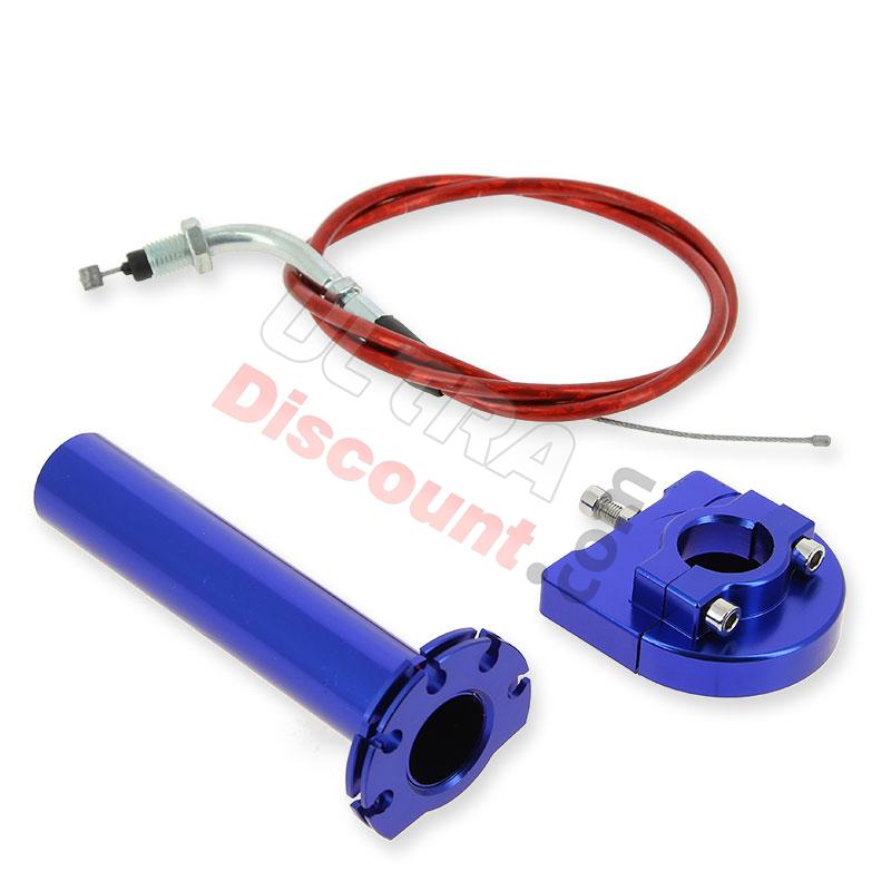 HQ Billet Quick Throttle (Blue) + Throttle Cable (Red), Pocket Bike Spare Parts HQ Billet Quick Throttle (Blue) + Throttle Cable (Red), Pocket Bike Spare Parts
