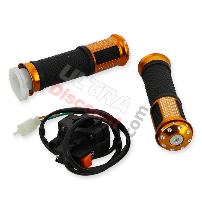 Grip set tuning w- Kill Switch gold for Cross Pocket Bike Parts, Cross Pocket Bike Parts