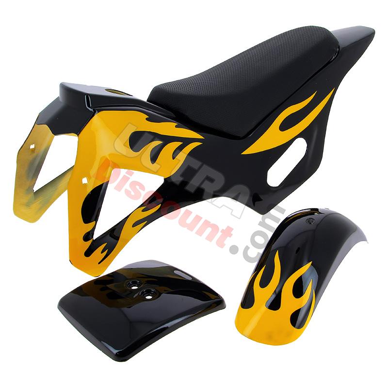 Fairing for Cross Pocket Bike (type 1) - Black-Yellow, Cross Pocket Bike Parts