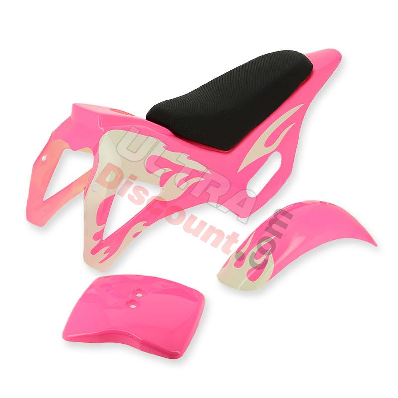 Fairing for Cross Pocket Bike (type 1) - Pink-White, Cross Pocket Bike Parts