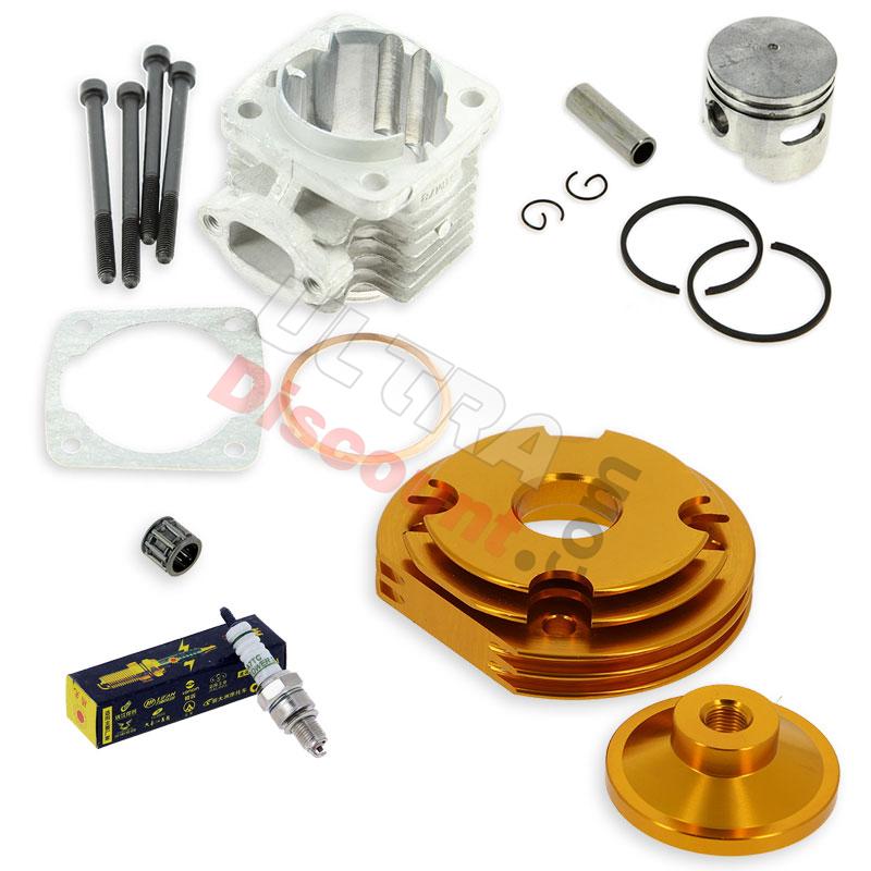 Head Kit 53cc - 4 transfer ports - 10mm axle (type B) - Gold, Cross Pocket Bike Parts