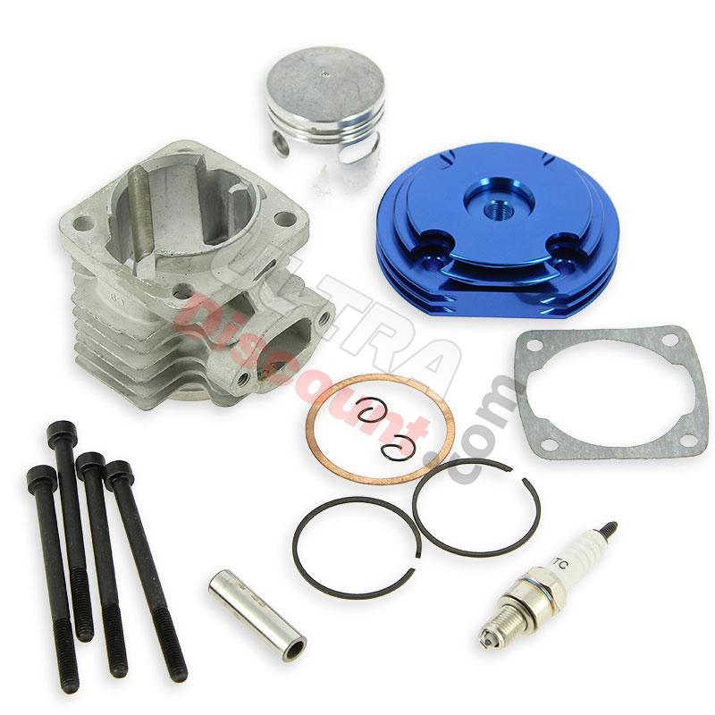 Head Kit 53cc - 4 transfer ports - 12mm axle (type B) - Blue, Cross Pocket Bike Parts Head Kit 53cc - 4 transfer ports - 12mm axle (type B) - Blue, Cross Pocket Bike Parts