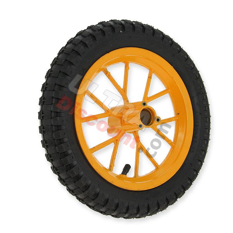 Complete rear wheel for Cross Pocket Bike (8'' yellow), Cross Pocket Bike Parts Complete rear wheel for Cross Pocket Bike (8'' yellow), Cross Pocket Bike Parts
