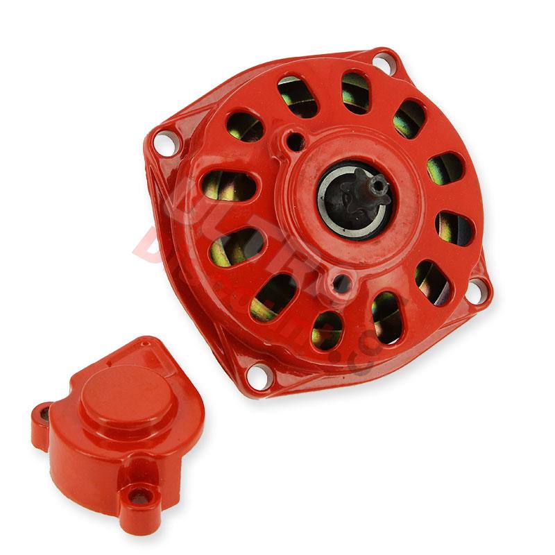 Clutch Bell + Housing + 6 Tooth Sprocket (small pitch) (RED), Cross Pocket Bike Parts