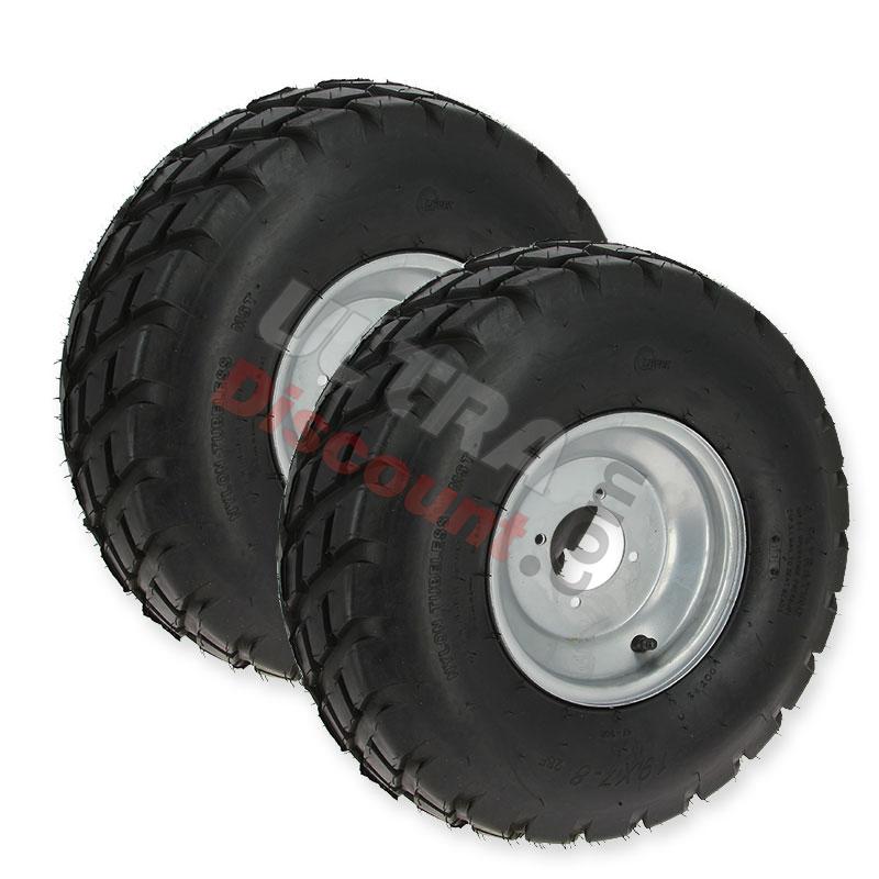 Pair of Front Wheels with Road Tires for ATV JYG Quad 200cc, 200cc Chinese ATV Parts