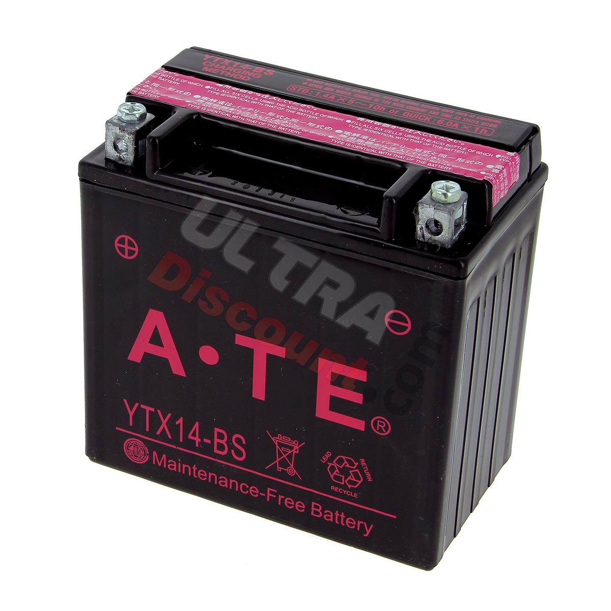 Battery YTX14-BS for ATV Shineray Quad 350cc ST-E, Shineray Spare Parts ATV 350cc