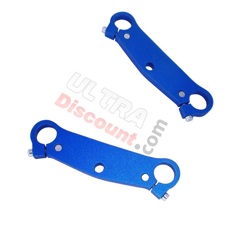 Pair of Custom Triple Trees for Pocket Bike - Blue, Supermoto pocket Spare Parts