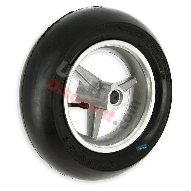 Front Wheel w- Slick Tire - 90x65-6.5, Parts Pocket Replica R1
