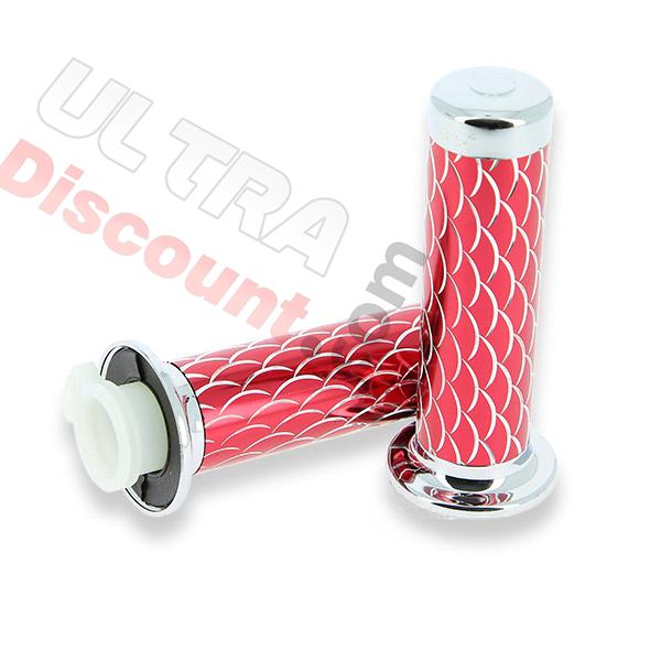 Handlebar Grips - Scale Style - Red, Supermoto pocket Spare Parts