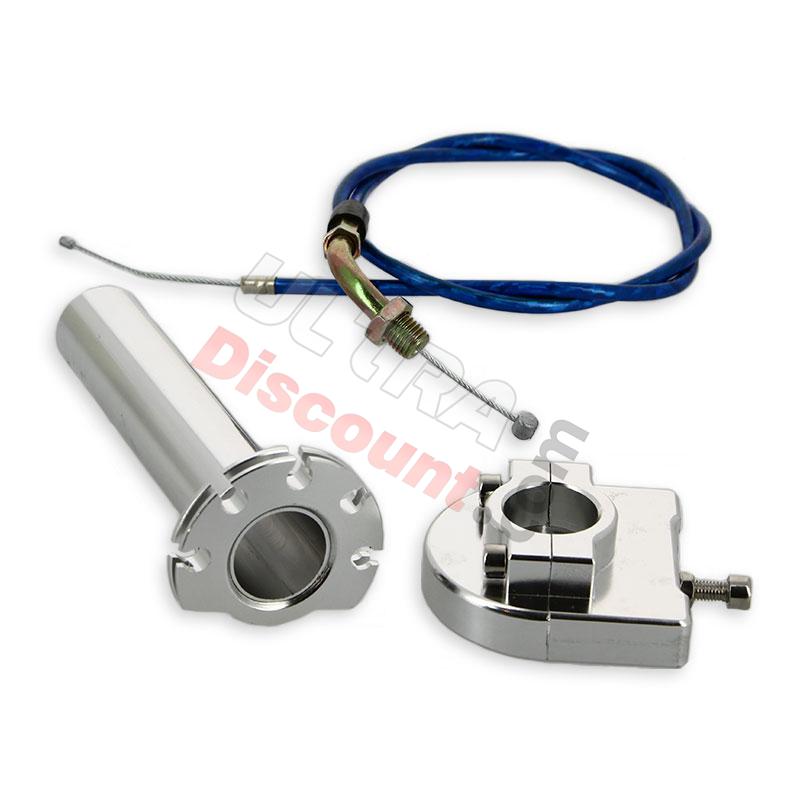 HQ Billet Quick Throttle (Alu) + Throttle Cable (Blue), Parts Pocket Replica R1