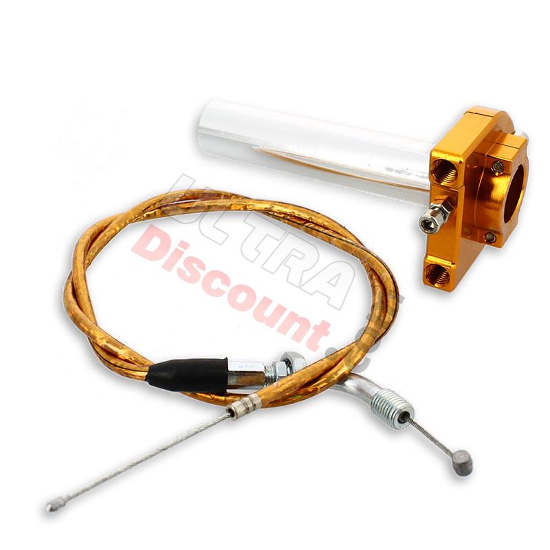 HQ Billet Quick Throttle (Gold) + Throttle Cable (Gold), Parts YAMAHA PW50