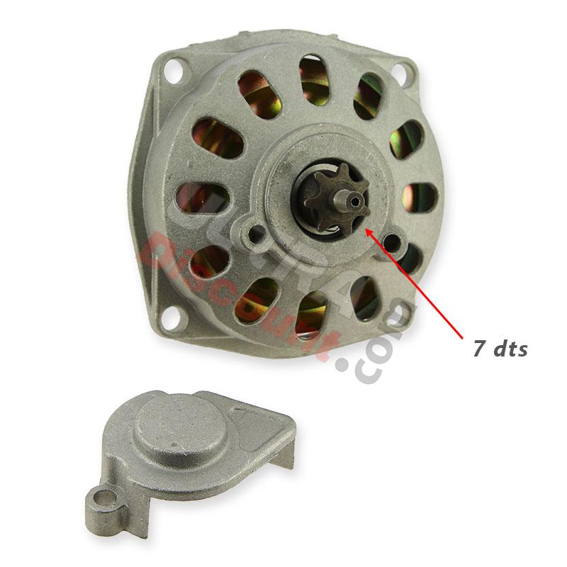 Clutch Bell + Housing + 7 Tooth Sprocket TF8 (large pitch), Pocket Quad Spare Parts