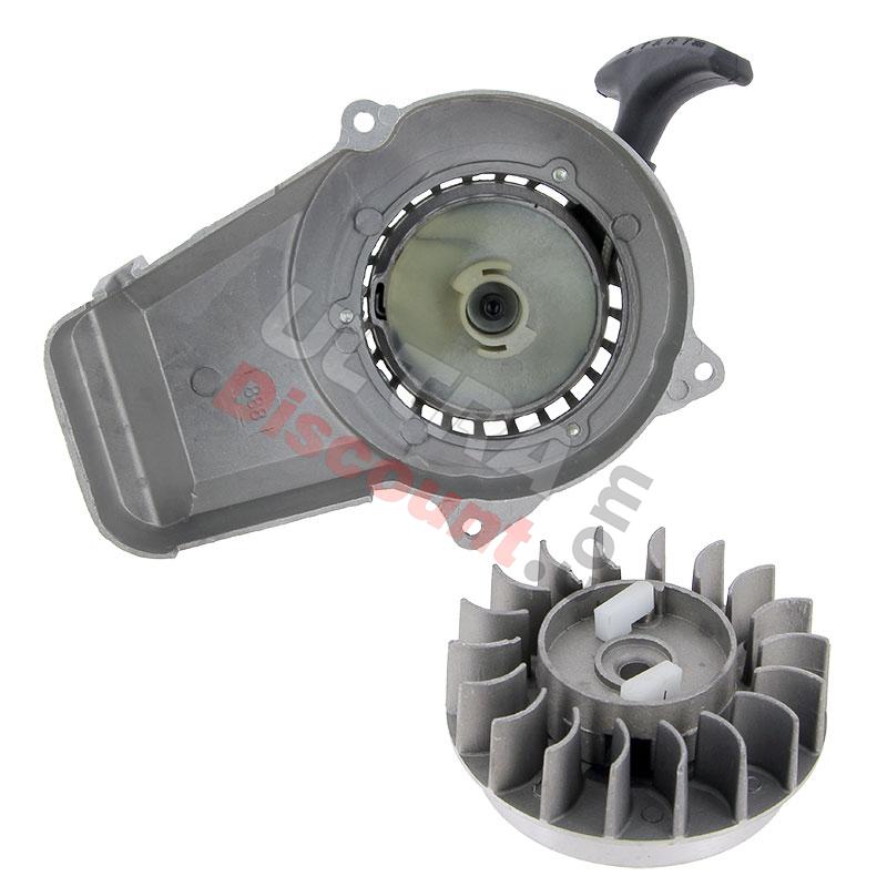 Quick Start Recoil Starter + Flywheel for ATV Pocket Quad, Pocket Quad Spare Parts Quick Start Recoil Starter + Flywheel for ATV Pocket Quad, Pocket Quad Spare Parts