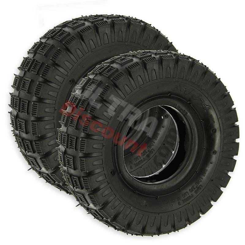Pair of Tires 3.00-4 with Tread Lugs for ATV Pocket Quad, Pocket Quad Spare Parts