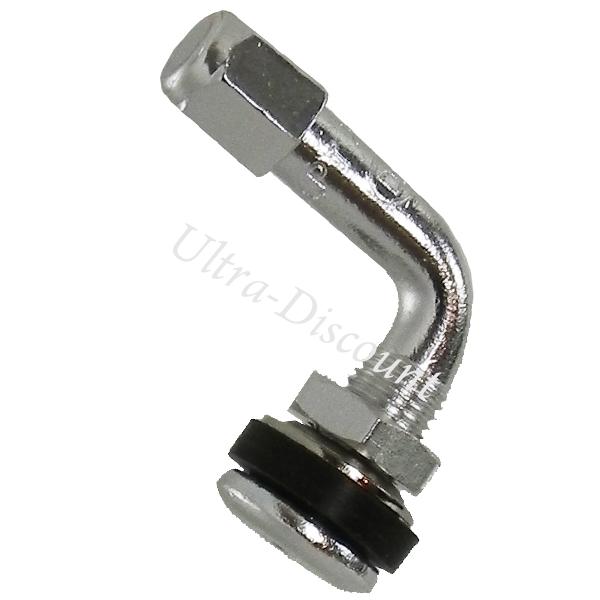 Bent Valve Stem for Tubeless Tires - Chrome, Pocket Quad Spare Parts