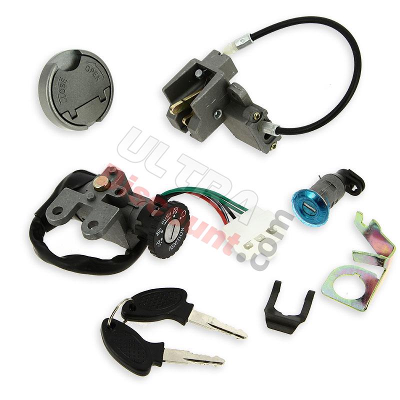 Complete Lock Assy for Chinese Scooter (type 5), Chinese scooter parts