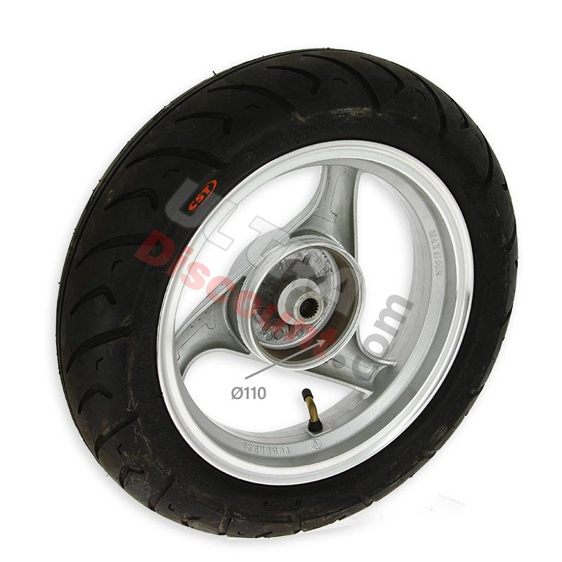 Rear Wheel for Chinese Scooter (Silver - type 1), Chinese scooter parts