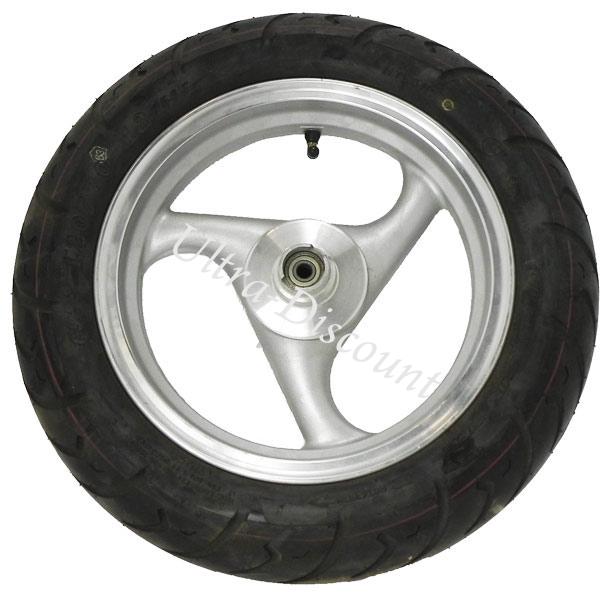 Front Wheel for Chinese Scooter (Silver - type 3), Chinese scooter parts