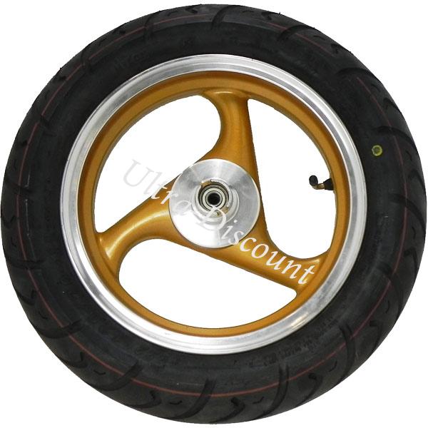 Front Wheel for Chinese Scooter (Gold - type 3), Chinese scooter parts