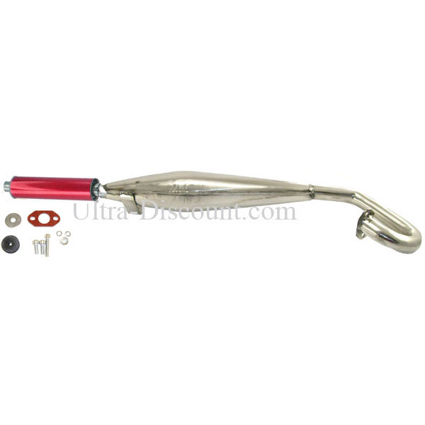 Custom Stainless Steel Exhaust for ATV Pocket Quad (type 1) - Red, Pocket Quad Spare Parts Custom Stainless Steel Exhaust for ATV Pocket Quad (type 1) - Red, Pocket Quad Spare Parts