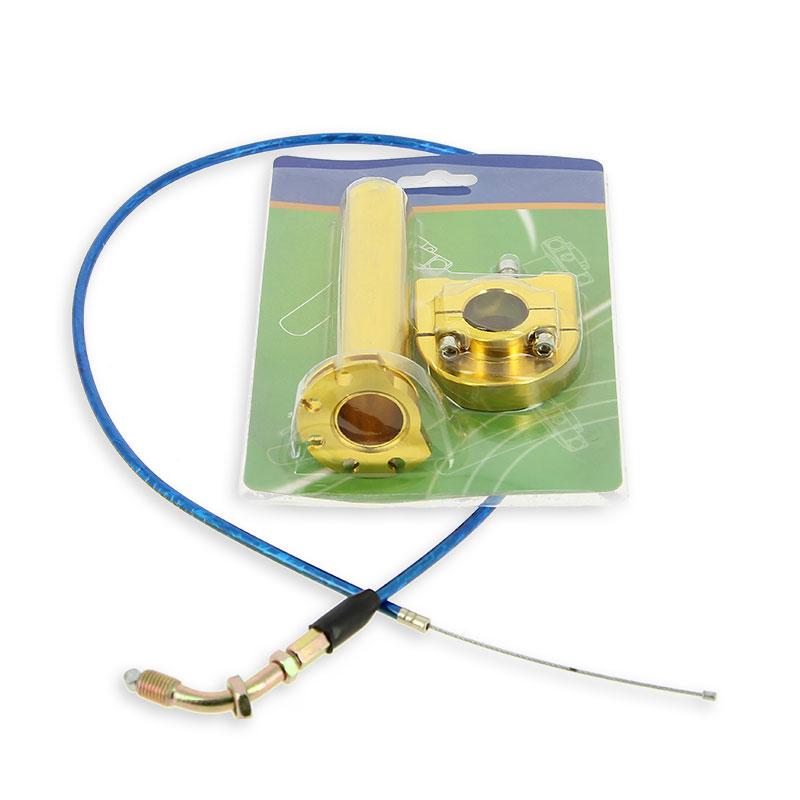HQ Billet Quick Throttle (Gold) + Throttle Cable (Blue), Pocket Quad Spare Parts